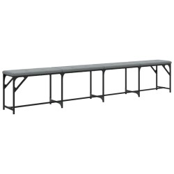 vidaXL Banco de comedor acero y tela gris claro 248x32x45 cm