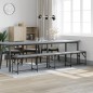 vidaXL Banco de comedor acero y tela gris claro 248x32x45 cm vidaXL Banco de comedor acero y tela gris claro 248x32x45 cm