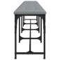 vidaXL Banco de comedor acero y tela gris claro 248x32x45 cm vidaXL Banco de comedor acero y tela gris claro 248x32x45 cm