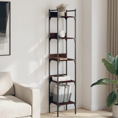 vidaXL Librería de 5 estantes madera roble marrón 35x30x174 cm