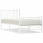 vidaXL Estructura cama metal con cabecero y pie cama blanca 90x190 cm vidaXL Estructura cama metal con cabecero y pie cama blanca 90x190 cm