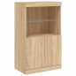 vidaXL Aparador con luz LED 3 piezas madera de ingeniería roble sonoma vidaXL Aparador con luz LED 3 piezas madera de ingeniería roble sonoma