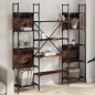 vidaXL Estantería de madera ingeniería roble ahumado 155,5x24x166,5 cm vidaXL Estantería de madera ingeniería roble ahumado 155,5x24x166,5 cm