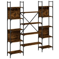 vidaXL Estantería de madera ingeniería roble ahumado 155,5x24x166,5 cm