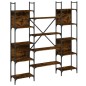 vidaXL Estantería de madera ingeniería roble ahumado 155,5x24x166,5 cm vidaXL Estantería de madera ingeniería roble ahumado 155,5x24x166,5 cm