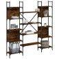 vidaXL Estantería de madera ingeniería roble ahumado 155,5x24x166,5 cm vidaXL Estantería de madera ingeniería roble ahumado 155,5x24x166,5 cm