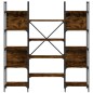 vidaXL Estantería de madera ingeniería roble ahumado 155,5x24x166,5 cm vidaXL Estantería de madera ingeniería roble ahumado 155,5x24x166,5 cm