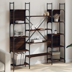 vidaXL Estantería de madera ingeniería roble ahumado 155,5x24x166,5 cm