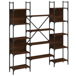 vidaXL Estantería de madera ingeniería roble ahumado 155,5x24x166,5 cm
