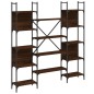 vidaXL Estantería de madera ingeniería roble ahumado 155,5x24x166,5 cm vidaXL Estantería de madera ingeniería roble ahumado 155,5x24x166,5 cm