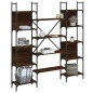 vidaXL Estantería de madera ingeniería roble ahumado 155,5x24x166,5 cm vidaXL Estantería de madera ingeniería roble ahumado 155,5x24x166,5 cm