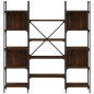 vidaXL Estantería de madera ingeniería roble ahumado 155,5x24x166,5 cm vidaXL Estantería de madera ingeniería roble ahumado 155,5x24x166,5 cm