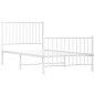 vidaXL Estructura cama metal con cabecero y pie cama blanca 90x190 cm vidaXL Estructura cama metal con cabecero y pie cama blanca 90x190 cm