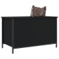vidaXL Banco con almacenaje madera de ingeniería negro 80x42,5x50 cm vidaXL Banco con almacenaje madera de ingeniería negro 80x42,5x50 cm