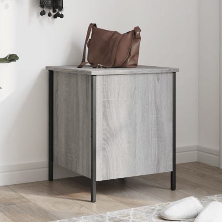 vidaXL Banco con almacenaje madera ingeniería gris Sonoma 40x42,5x50cm