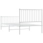 vidaXL Estructura cama metal con cabecero y pie cama blanca 90x190 cm vidaXL Estructura cama metal con cabecero y pie cama blanca 90x190 cm