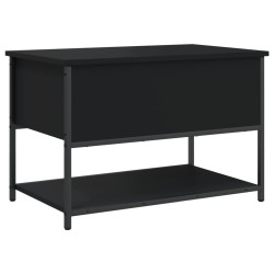 vidaXL Banco con almacenaje madera de ingeniería negro 70x42,5x47 cm