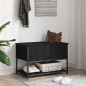 vidaXL Banco con almacenaje madera de ingeniería negro 70x42,5x47 cm vidaXL Banco con almacenaje madera de ingeniería negro 70x42,5x47 cm