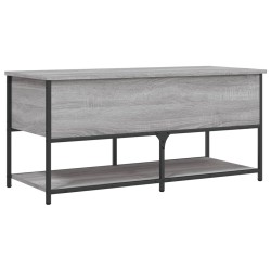 vidaXL Banco de almacenaje madera ingeniería gris Sonoma 100x42,5x47cm