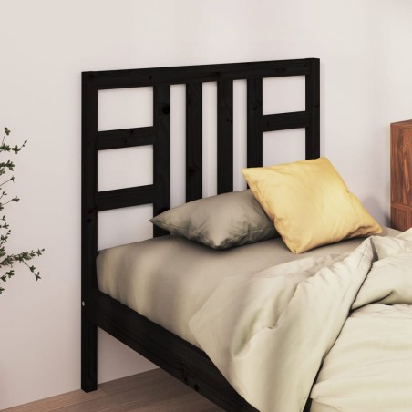 vidaXL Cabecero de cama madera maciza de pino negro 96x4x100 cm