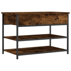 vidaXL Banco zapatero madera de ingeniería roble ahumado 70x42,5x50 cm
