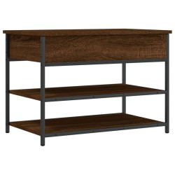 vidaXL Banco zapatero madera de ingeniería roble ahumado 70x42,5x50 cm