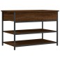 vidaXL Banco zapatero madera de ingeniería roble ahumado 70x42,5x50 cm vidaXL Banco zapatero madera de ingeniería roble ahumado 70x42,5x50 cm