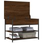 vidaXL Banco zapatero madera de ingeniería roble ahumado 70x42,5x50 cm vidaXL Banco zapatero madera de ingeniería roble ahumado 70x42,5x50 cm