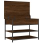 vidaXL Banco zapatero madera de ingeniería roble ahumado 70x42,5x50 cm vidaXL Banco zapatero madera de ingeniería roble ahumado 70x42,5x50 cm