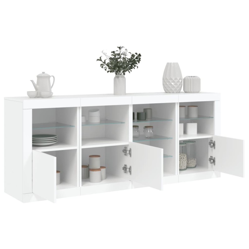 vidaXL Aparador con luces LED blanco 164x37x67 cm vidaXL Aparador con luces LED blanco 164x37x67 cm