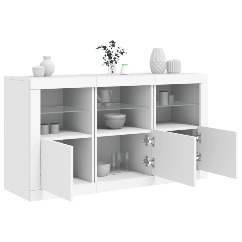 vidaXL Aparador con luces LED blanco 123x37x67 cm vidaXL Aparador con luces LED blanco 123x37x67 cm