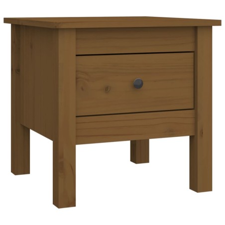 vidaXL Mesa auxiliar de madera maciza de pino marrón miel 40x40x39 cm