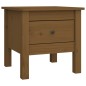 vidaXL Mesa auxiliar de madera maciza de pino marrón miel 40x40x39 cm