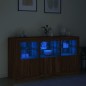 vidaXL Aparador con luces LED marrón roble 123x37x67 cm vidaXL Aparador con luces LED marrón roble 123x37x67 cm