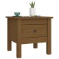 vidaXL Mesa auxiliar de madera maciza de pino marrón miel 40x40x39 cm