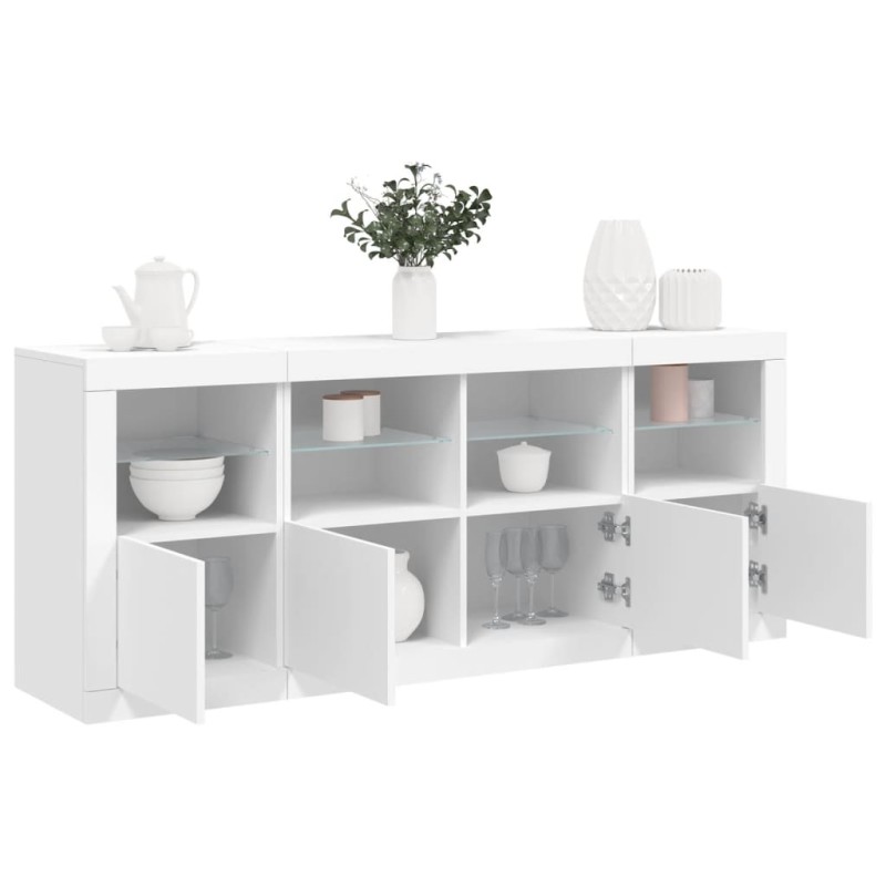 vidaXL Aparador con luces LED blanco 163x37x67 cm vidaXL Aparador con luces LED blanco 163x37x67 cm