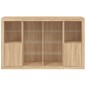 vidaXL Aparador con luz LED 3 piezas madera de ingeniería roble sonoma vidaXL Aparador con luz LED 3 piezas madera de ingeniería roble sonoma