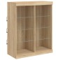 vidaXL Aparador con luz LED 3 piezas madera de ingeniería roble sonoma vidaXL Aparador con luz LED 3 piezas madera de ingeniería roble sonoma