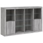 vidaXL Aparador con luz LED 3 pzas madera de ingeniería gris Sonoma vidaXL Aparador con luz LED 3 pzas madera de ingeniería gris Sonoma