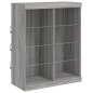 vidaXL Aparador con luz LED 3 pzas madera de ingeniería gris Sonoma vidaXL Aparador con luz LED 3 pzas madera de ingeniería gris Sonoma