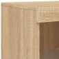 vidaXL Aparador con luz LED 3 piezas madera de ingeniería roble sonoma vidaXL Aparador con luz LED 3 piezas madera de ingeniería roble sonoma