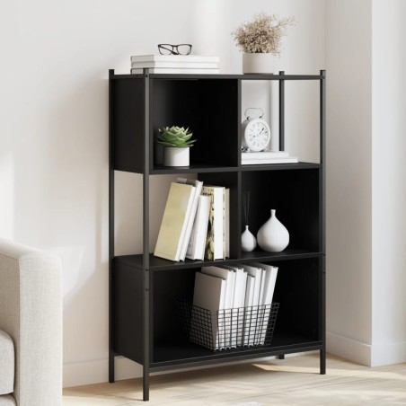 vidaXL Estantería de madera de ingeniería negra 72x28x109 cm