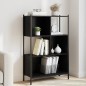 vidaXL Estantería de madera de ingeniería negra 72x28x109 cm vidaXL Estantería de madera de ingeniería negra 72x28x109 cm