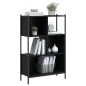 vidaXL Estantería de madera de ingeniería negra 72x28x109 cm vidaXL Estantería de madera de ingeniería negra 72x28x109 cm