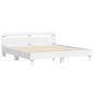 vidaXL Estructura cama con cabecero madera ingeniería blanco 200x200cm vidaXL Estructura cama con cabecero madera ingeniería blanco 200x200cm