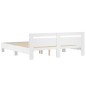 vidaXL Estructura cama con cabecero madera ingeniería blanco 200x200cm vidaXL Estructura cama con cabecero madera ingeniería blanco 200x200cm