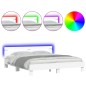 vidaXL Estructura de cama con cabecero y luces LED blanca 200x200 cm vidaXL Estructura de cama con cabecero y luces LED blanca 200x200 cm