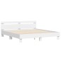 vidaXL Estructura de cama con cabecero y luces LED blanca 200x200 cm vidaXL Estructura de cama con cabecero y luces LED blanca 200x200 cm