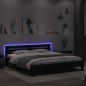 vidaXL Estructura de cama cabecero y luces LED negra 180x200 cm vidaXL Estructura de cama cabecero y luces LED negra 180x200 cm