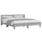 vidaXL Estructura de cama cabecero y luces LED gris Sonoma 180x200 cm vidaXL Estructura de cama cabecero y luces LED gris Sonoma 180x200 cm